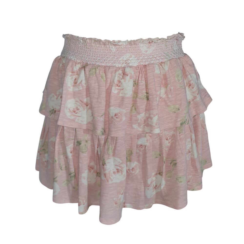 Loveshackfancy Floral Print Ruffle Mini Size S Skirt - Picture 2 of 5